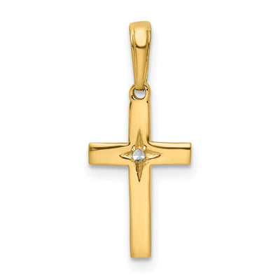 14K gold cross pendant