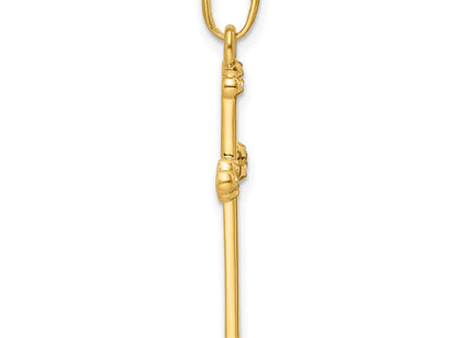 14K w/Rhodium D/C Cross Pendant (Style K9798)
