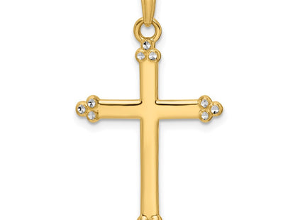 14K w/Rhodium D/C Cross Pendant (Style K9798)