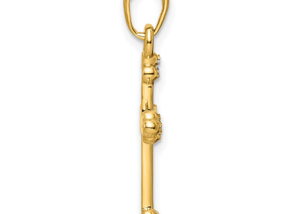 14K gold cross pendant, alternate view