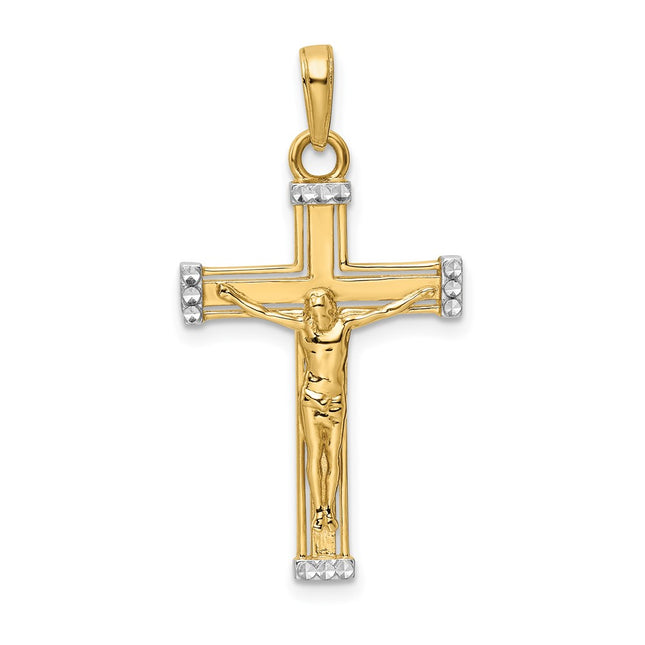 14k Yellow & Rhodium Pendants Style K9800 - Classique Jewelry Inc.