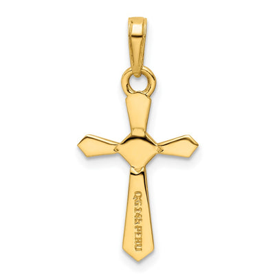 14K w/Rhodium D/C Cross Pendant, 27.33 x 13.71mm