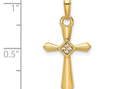 14K gold cross pendant, another view