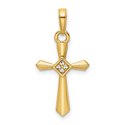 14K gold cross pendant