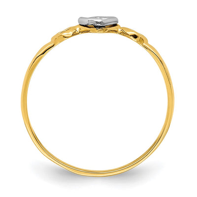 14K Two-tone Gold Hearts Ring