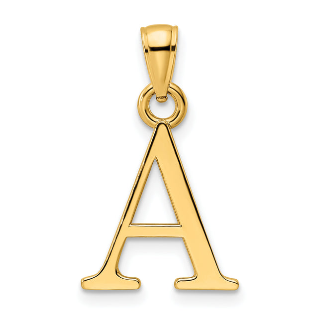 14K gold initial pendant, alternate view