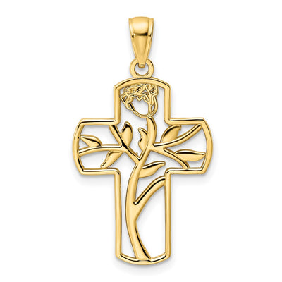 14K gold cross pendant
