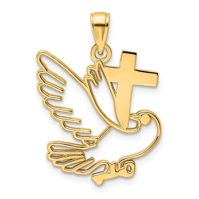 14K gold cross pendant