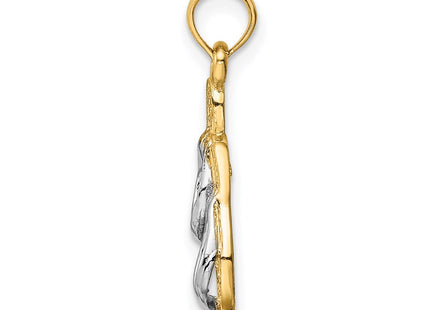14k Yellow & Rhodium Pendants Style K985 - Classique Jewelry Inc.