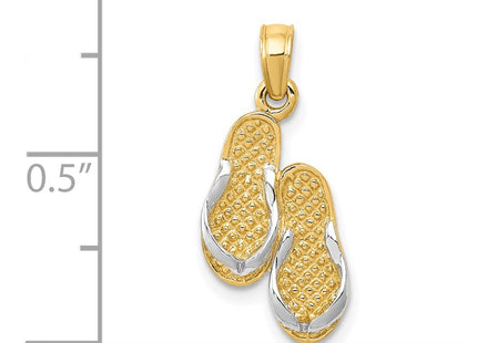 14k Yellow & Rhodium Pendants Style K985 - Classique Jewelry Inc.