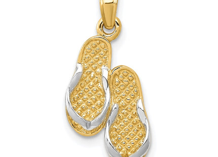 14k Yellow & Rhodium Pendants Style K985 - Classique Jewelry Inc.
