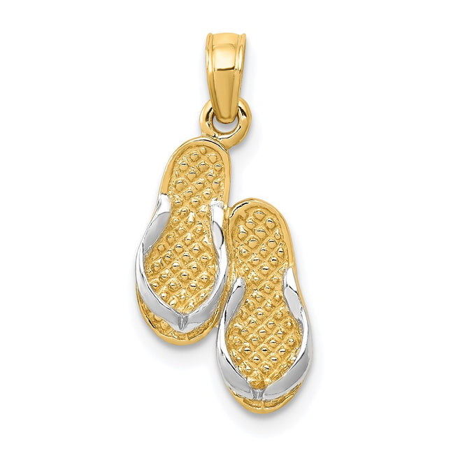 14k Yellow & Rhodium Pendants Style K985 - Classique Jewelry Inc.