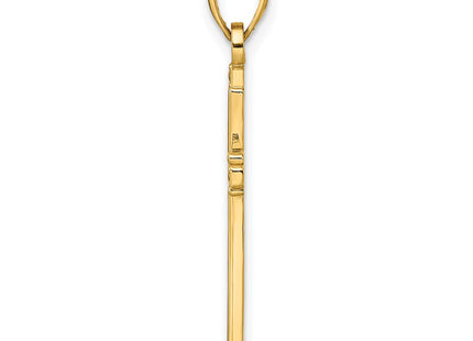 14K gold cross pendant, alternate view