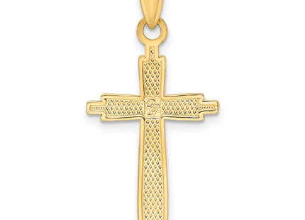 14K gold cross pendant, further view