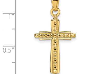14K gold cross pendant, another view