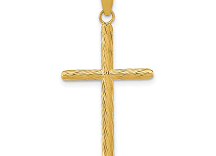 14K gold cross pendant, further view