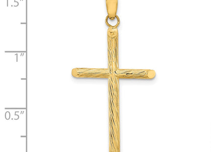 14K gold cross pendant, another view