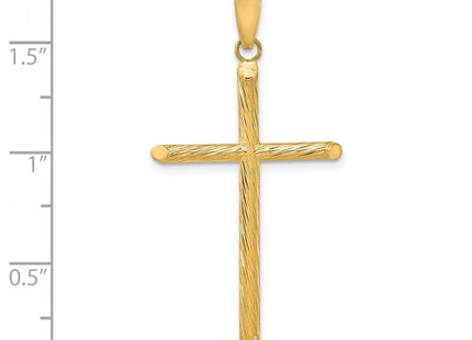 14K Polished & Textured Fancy Cross Pendant (Style K9950)