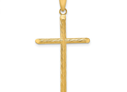 14K Polished & Textured Fancy Cross Pendant (Style K9950)