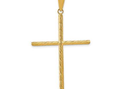 14K gold cross pendant, further view