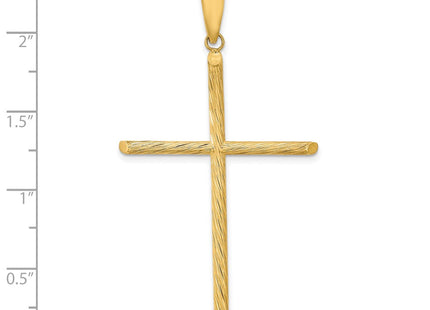 14K gold cross pendant, another view