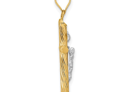 14k Yellow & Rhodium Pendants Style K9965 - Classique Jewelry Inc.