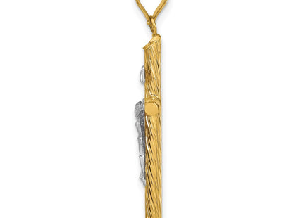 14K gold crucifix pendant, alternate view