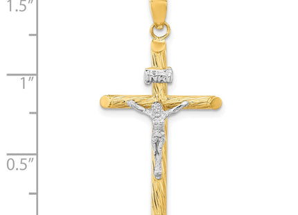 14K gold crucifix pendant, another view