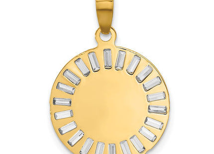 14k Yellow & Rhodium Pendants Style K9971 - Classique Jewelry Inc.