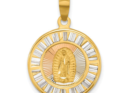14k Yellow & Rhodium Pendants Style K9971 - Classique Jewelry Inc.