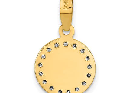 14k Yellow & Rhodium Pendants Style K9972 - Classique Jewelry Inc.