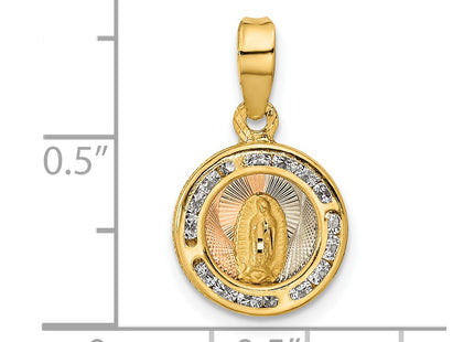 14k Yellow & Rhodium Pendants Style K9972 - Classique Jewelry Inc.