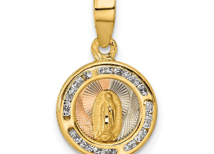 14k Yellow & Rhodium Pendants Style K9972 - Classique Jewelry Inc.