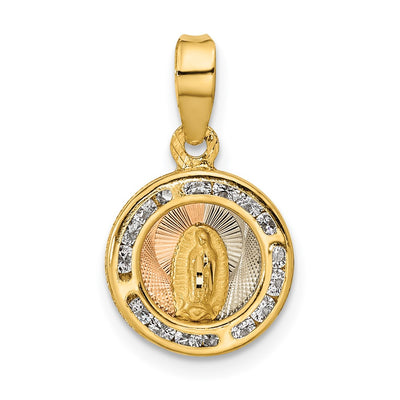 14K rose gold cubic zirconia pendant