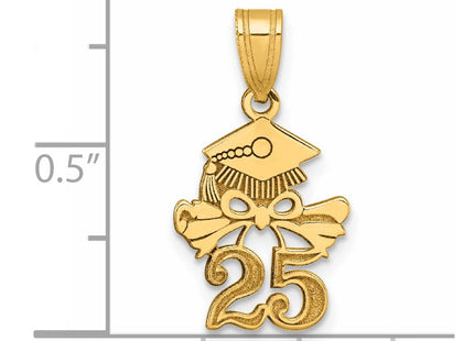 14K Graduation Cap and Diploma - 2025 Charm (Style K9983-25)