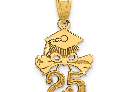 14K Graduation Cap and Diploma - 2025 Charm (Style K9983-25)