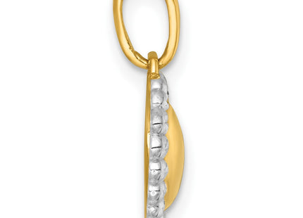 14k Yellow & Rhodium Pendants Style K9991 - Classique Jewelry Inc.