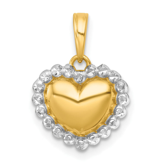 14k Yellow & Rhodium Pendants Style K9991 - Classique Jewelry Inc.