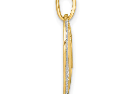14k Yellow & Rhodium Pendants Style K9992 - Classique Jewelry Inc.