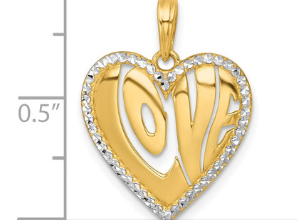 14k Yellow & Rhodium Pendants Style K9992 - Classique Jewelry Inc.