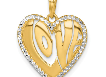 14k Yellow & Rhodium Pendants Style K9992 - Classique Jewelry Inc.