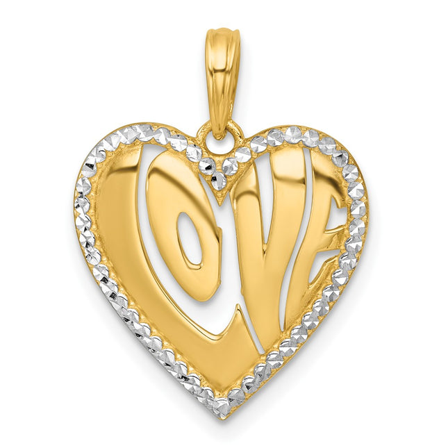 14k Yellow & Rhodium Pendants Style K9992 - Classique Jewelry Inc.