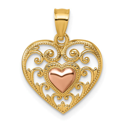 14K gold heart pendant