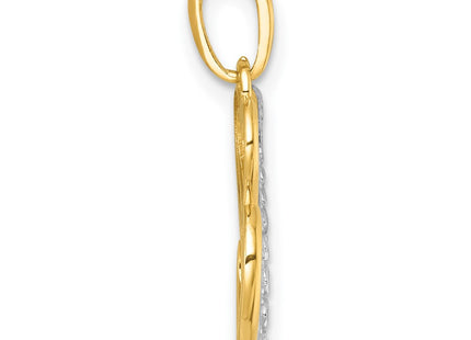 14k Yellow & Rhodium Pendants Style K9995 - Classique Jewelry Inc.