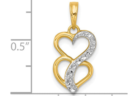 14k Yellow & Rhodium Pendants Style K9995 - Classique Jewelry Inc.