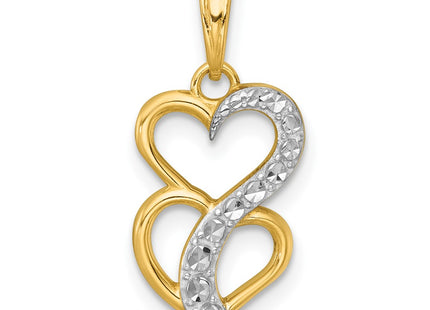 14k Yellow & Rhodium Pendants Style K9995 - Classique Jewelry Inc.
