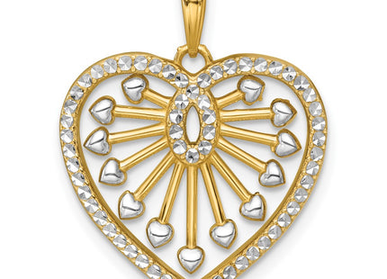 14k Yellow & Rhodium Pendants Style K9996 - Classique Jewelry Inc.