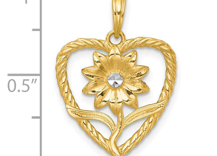 14k Yellow & Rhodium Pendants Style K9997 - Classique Jewelry Inc.