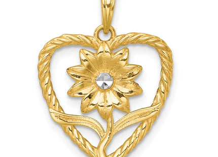 14k Yellow & Rhodium Pendants Style K9997 - Classique Jewelry Inc.