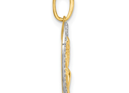 14k Yellow & Rhodium Pendants Style K9998 - Classique Jewelry Inc.